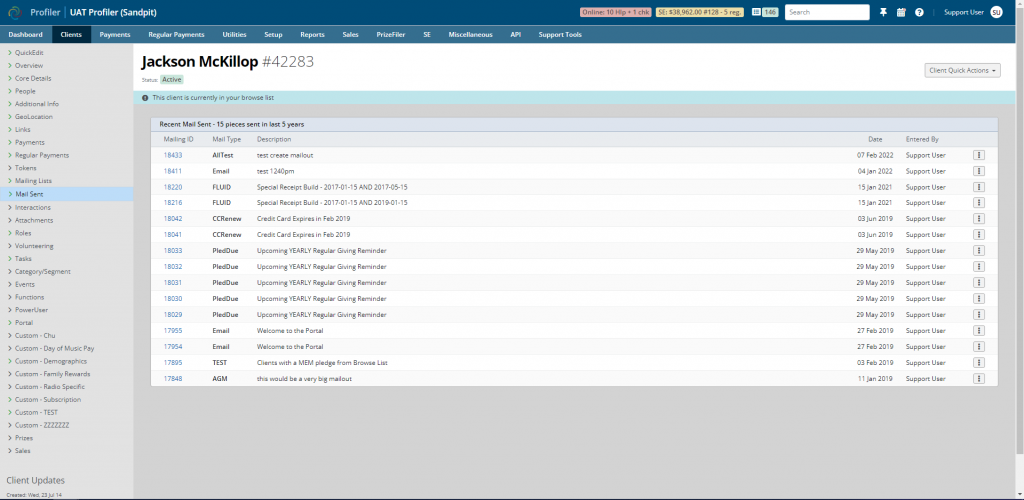 Engagement and Tracking screenshot