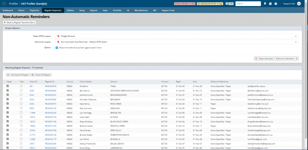 Non-automatic renewals screenshot