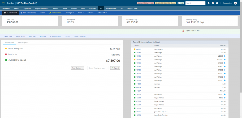 Appeals / call centre screenshot